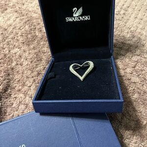 Swarovski Silver Heart Brooch